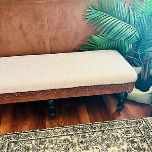 Large Brand New/ Real Leather Upholstered Bench